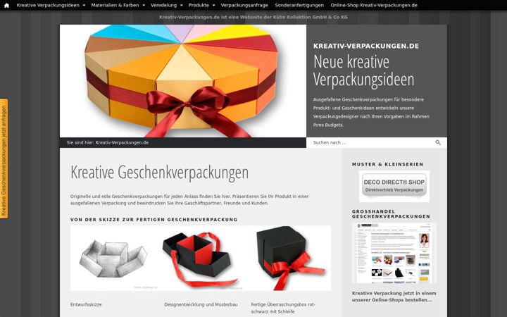 Screenshot of kreativ-verpackungen.de