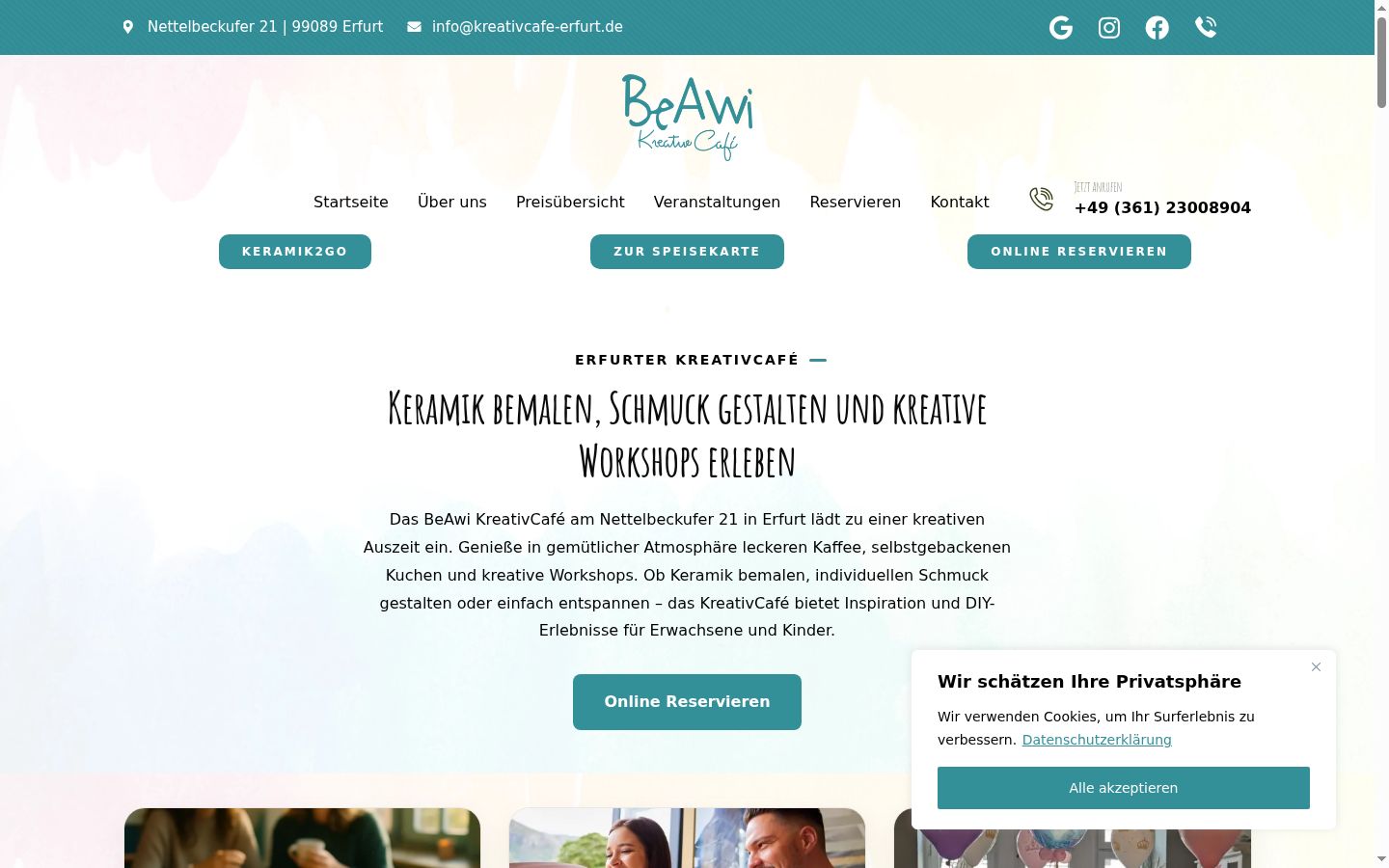 Screenshot del banner di consenso mostrato prima di qualsiasi interazione
