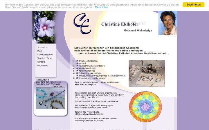 Screenshot of kreatives-gestalten-eklkofer.de