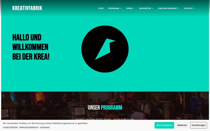 Screenshot of kreativfabrik-wiesbaden.de