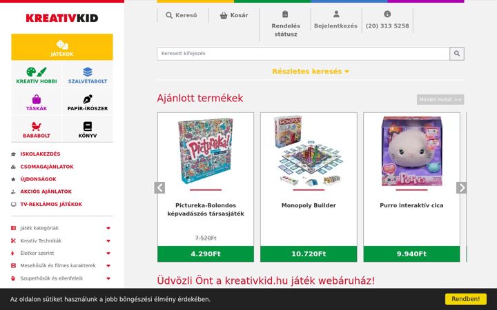 Screenshot of kreativkid.hu