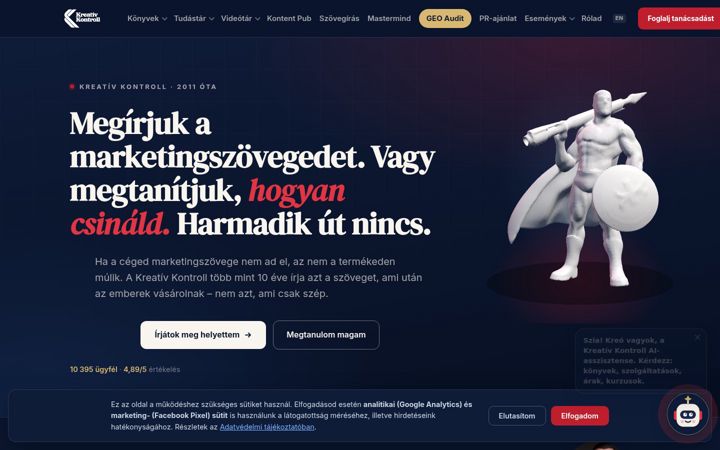 Screenshot of kreativkontroll.hu