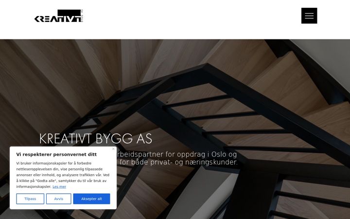Screenshot of kreativtbygg.no
