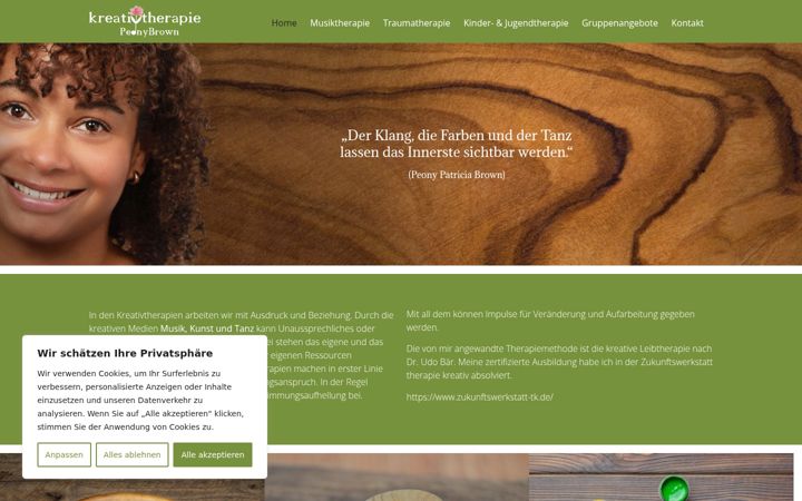 Screenshot of kreativtherapie-brown.de