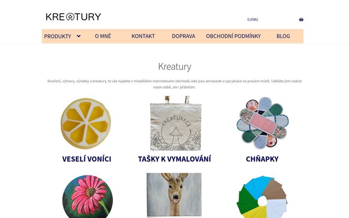 Screenshot of kreatury.cz