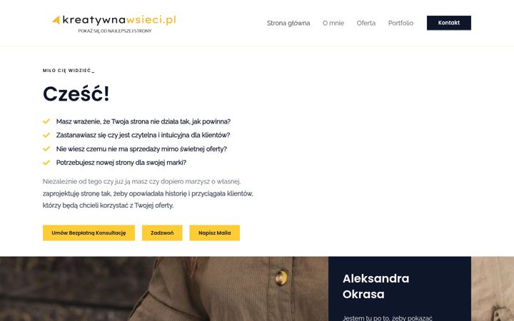 Ekraanipilt saidist kreatywnawsieci.pl