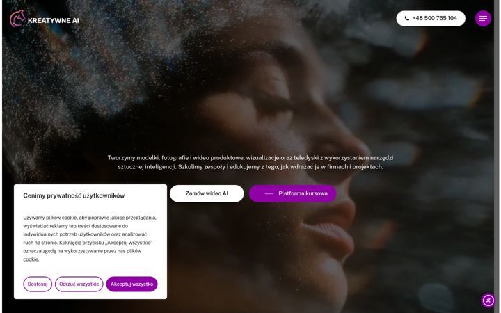 Screenshot of kreatywne.ai