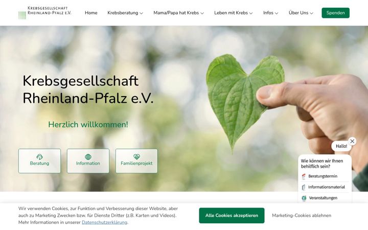 Screenshot of krebsgesellschaft-rlp.de