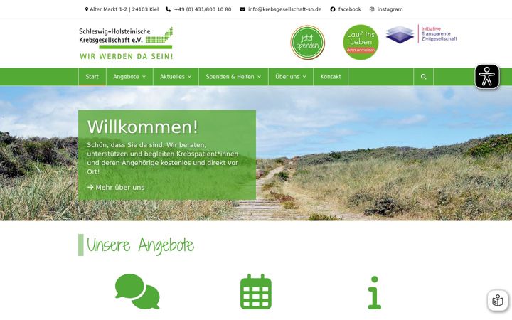 Screenshot of krebsgesellschaft-sh.de