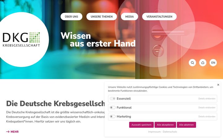 Screenshot of krebsgesellschaft.de