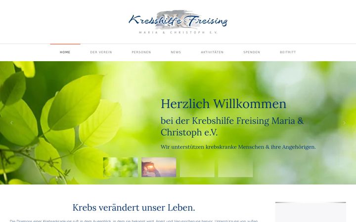 Screenshot of krebshilfe-freising.de