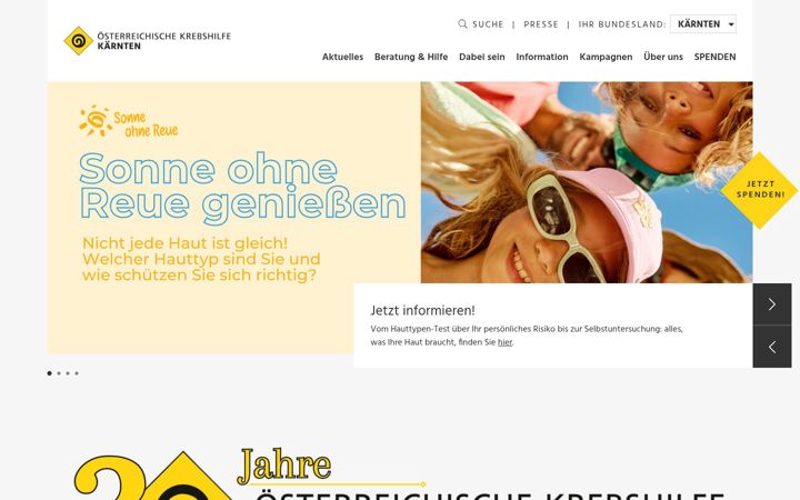Screenshot of krebshilfe-ktn.at