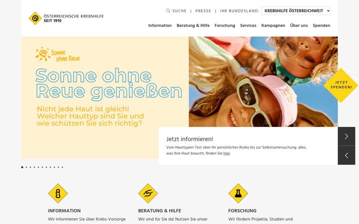 Screenshot of krebshilfe.net