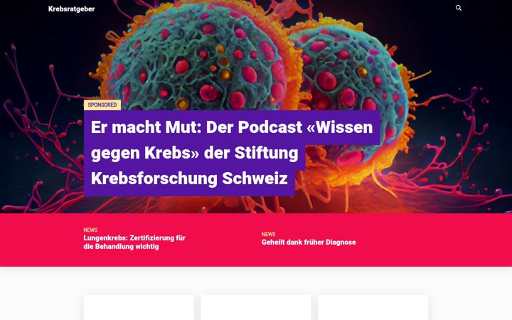 Screenshot of krebsratgeber.ch