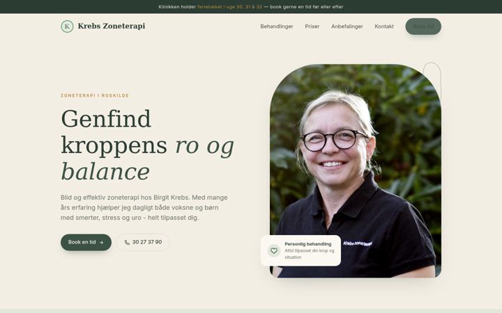 Screenshot of krebszoneterapi.dk