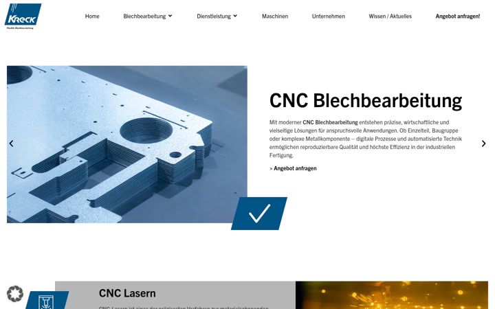 Screenshot of kreck-metall.de
