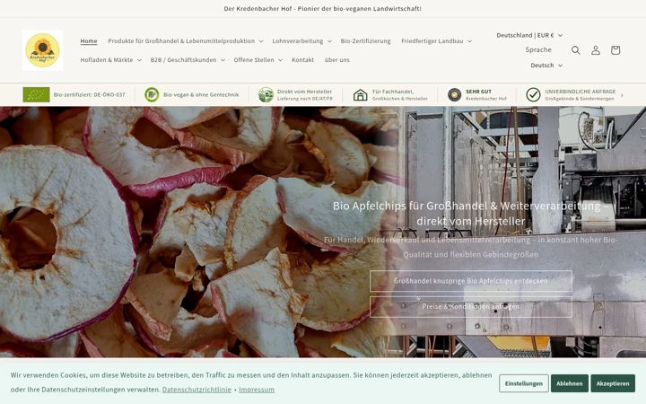 Skærmbillede af kredenbacherhof.com