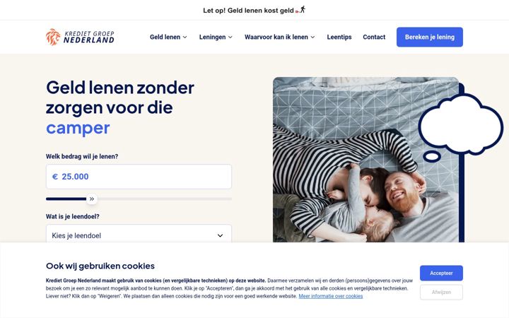 Screenshot of kredietgroepnederland.nl