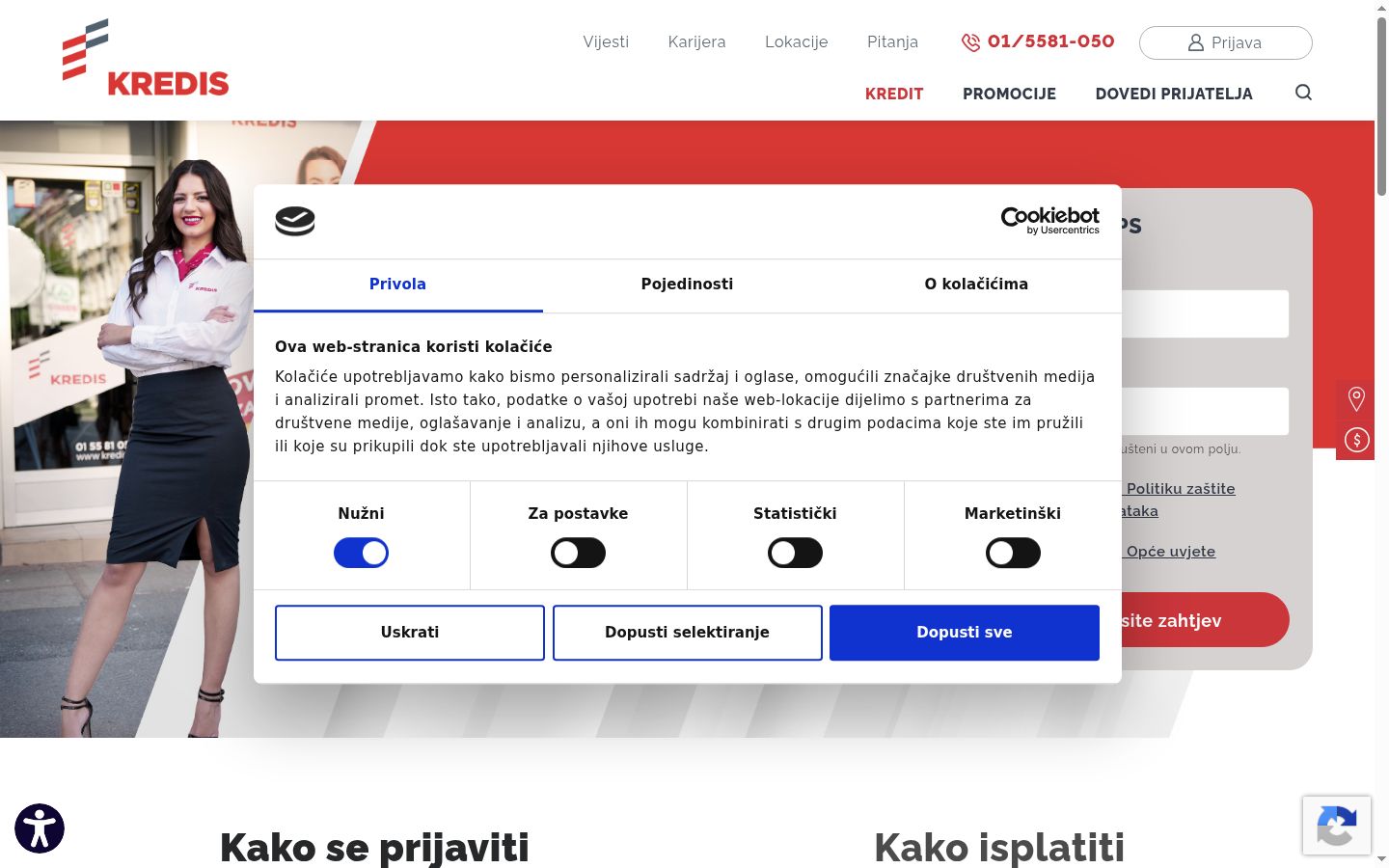 Képernyőkép a bármilyen interakció előtt megjelenő hozzájárulási bannerről