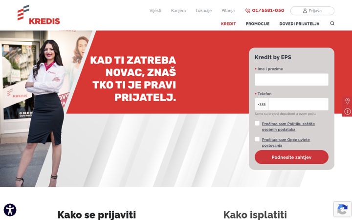 Screenshot of kredis.hr