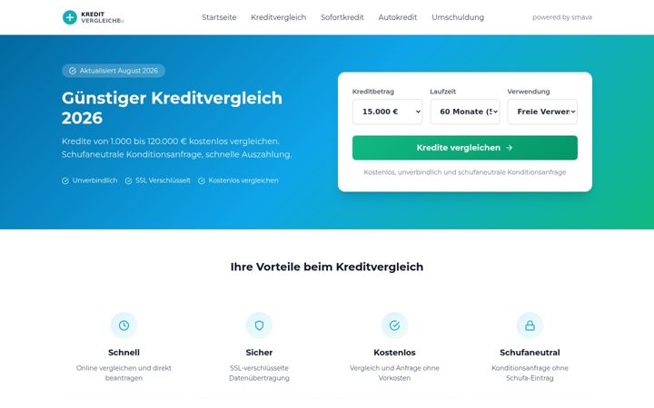 Screenshot of kredit-vergleiche.de