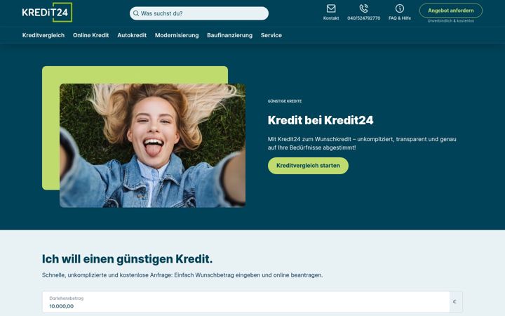 Screenshot of kredit24.de