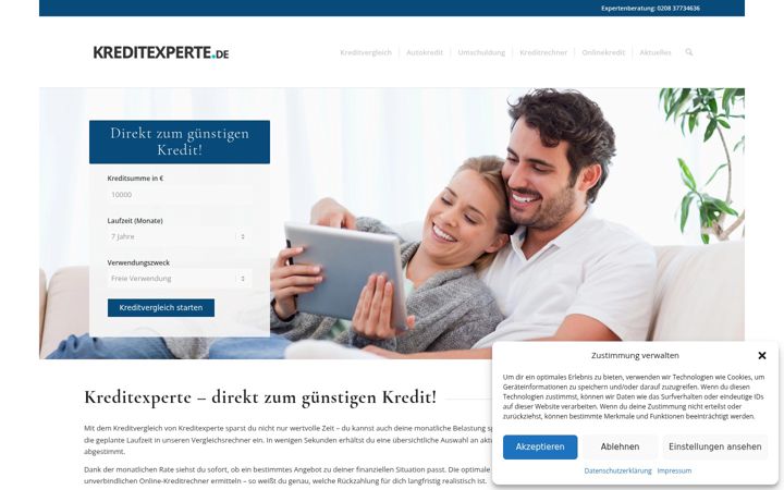Screenshot of kreditexperte.de