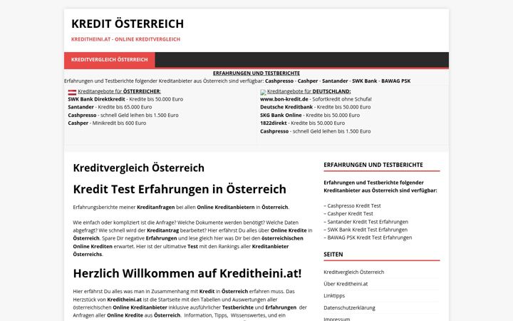 Screenshot of kreditheini.at