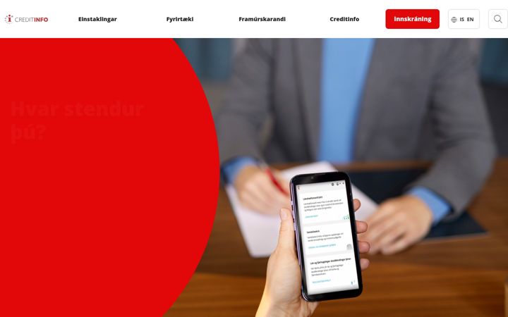 Screenshot of kreditinfo.is
