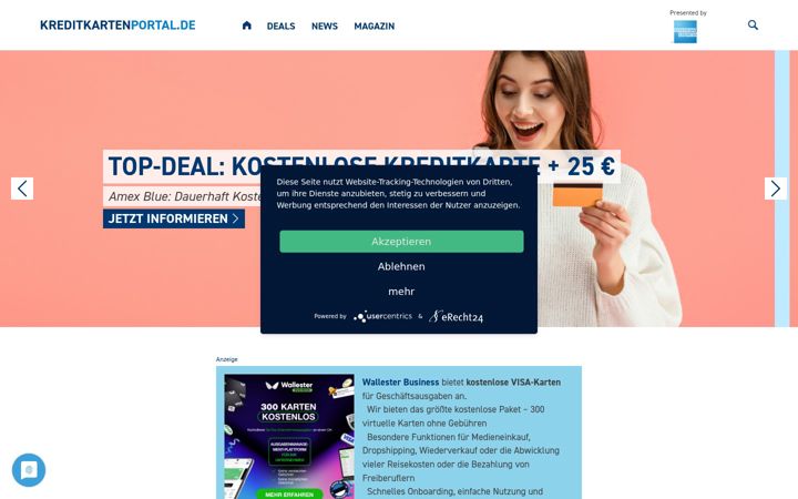 Screenshot of kreditkartenportal.de