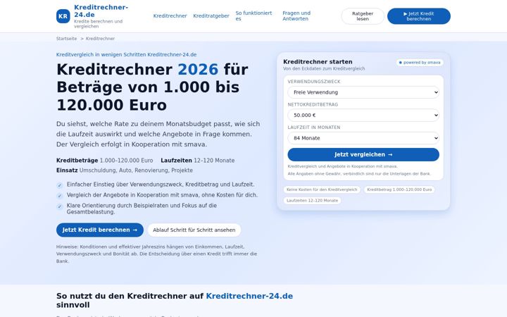 Screenshot of kreditrechner-24.de