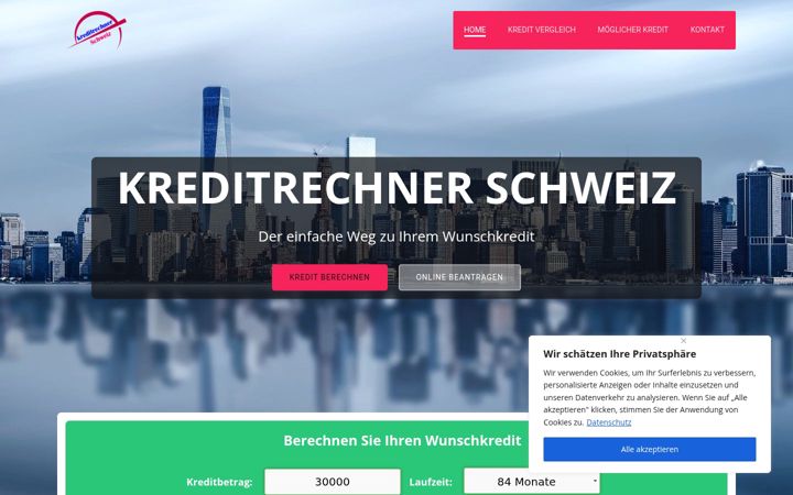 Screenshot of kreditrechner-schweiz.ch