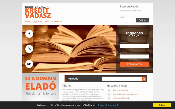 Screenshot of kreditvadasz.hu