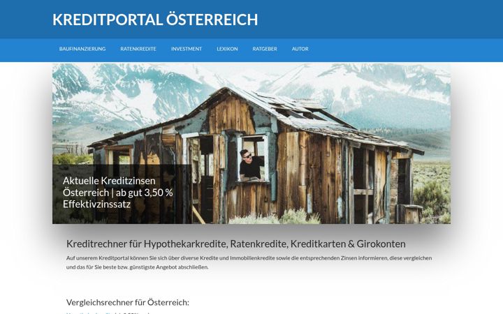 Screenshot stránky kreditvergleichsportal.at