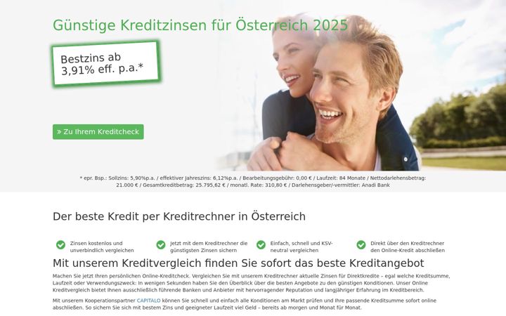 Screenshot of kreditzinsen-oesterreich.at