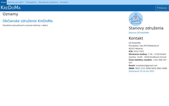 Screenshot of kredoma.sk