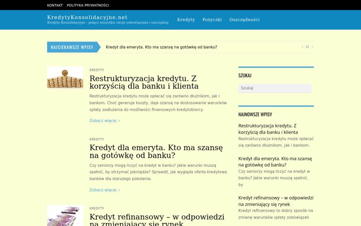 Screenshot of kredytykonsolidacyjne.net