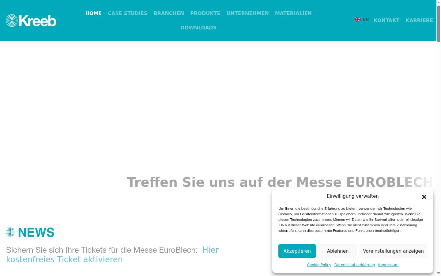 Screenshot del banner di consenso mostrato prima di qualsiasi interazione