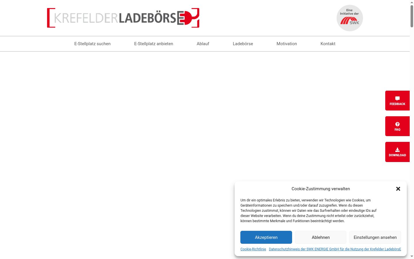 Screenshot of the consent banner shown before any interaction