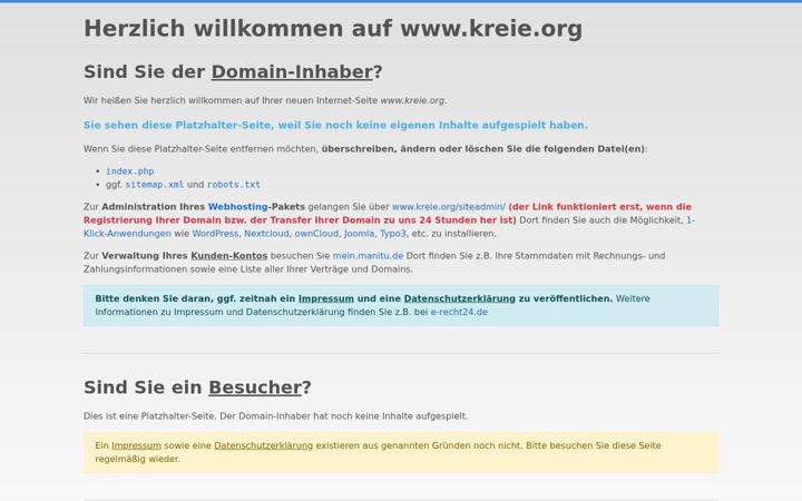 Screenshot of kreie.org