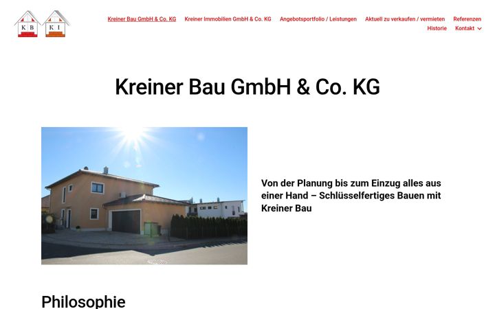 Screenshot of kreinerbau.de
