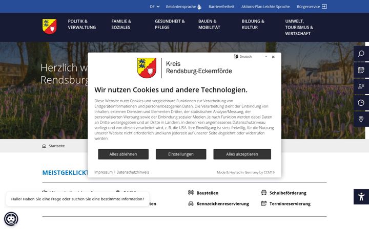 Snímek obrazovky kreis-rendsburg-eckernfoerde.de