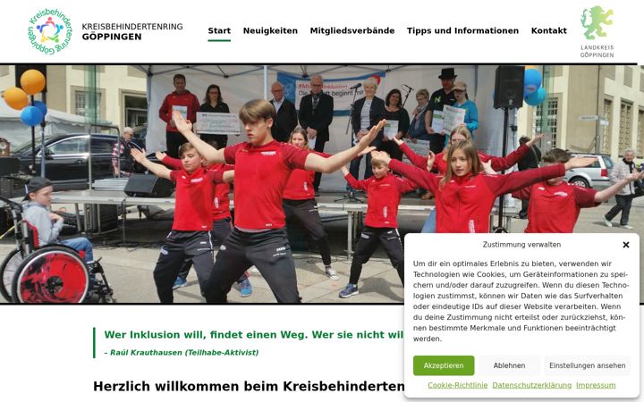Screenshot of kreisbehindertenring-goeppingen.de
