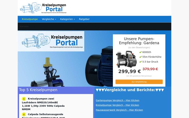 Screenshot of kreiselpumpe.org