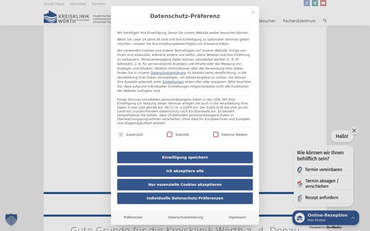 Screenshot of kreisklinik-woerth.de