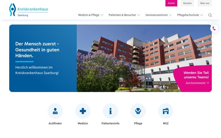 Screenshot ta' kreiskrankenhaus-saarburg.de