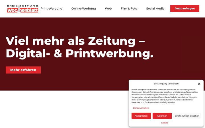 Screenshot of kreiszeitung-wochenblatt.com