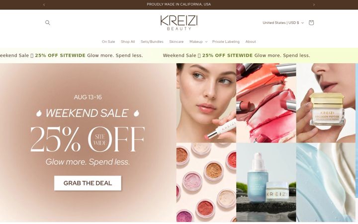 Snímek obrazovky kreizibeauty.com