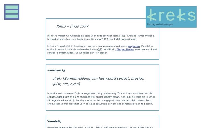 Screenshot of kreks.nl