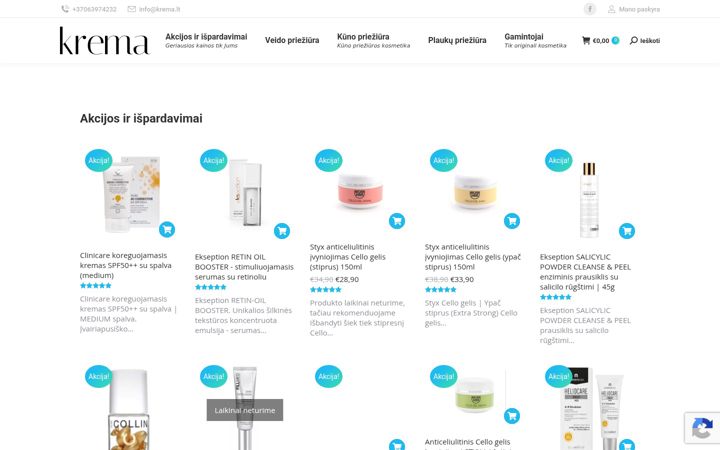 Screenshot of krema.lt